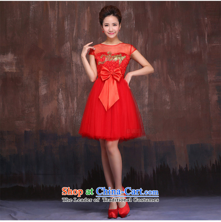 Red short of marriages bows Services 2015 Spring/Summer New Kim embroidered Bong-engraving shoulders cheongsam dress XL Photo, prices, brand platters! The elections are supplied in the national character of distribution, so action, buy now enjoy more preferential! As soon as possible.