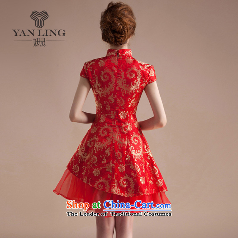 The new summer 2015 cheongsam dress short of marriage dress red retro embroidery improved services XXL, wedding bride bows Charlene Choi spirit has been pressed shopping on the Internet
