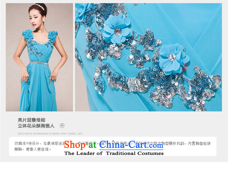 2015 New Long shoulders V-Neck evening dress annual meeting of persons chairing the ceremonial performances video thin bows banquet service L picture, prices, brand platters! The elections are supplied in the national character of distribution, so action, buy now enjoy more preferential! As soon as possible.