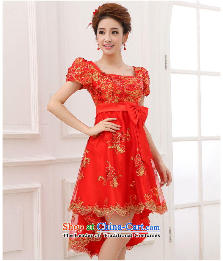 Yong-yeon and 2015 Spring/Summer High-Lumbar Korean front stub long after the marriage for larger bandages wedding dress bows services red short-sleeved red pregnant women crowsfoot XXL picture, prices, brand platters! The elections are supplied in the national character of distribution, so action, buy now enjoy more preferential! As soon as possible.