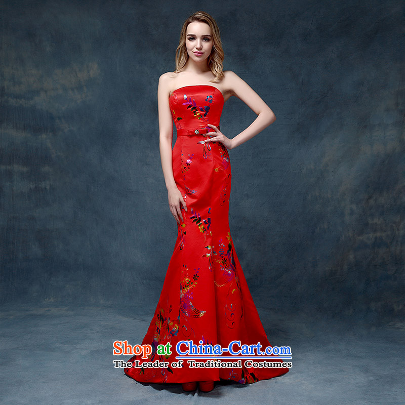 Marriage services and chest. crowsfoot bows wedding dresses evening dresses 2015 new red long thin red M, Sau San video to Elizabeth KWAN , , , shopping on the Internet