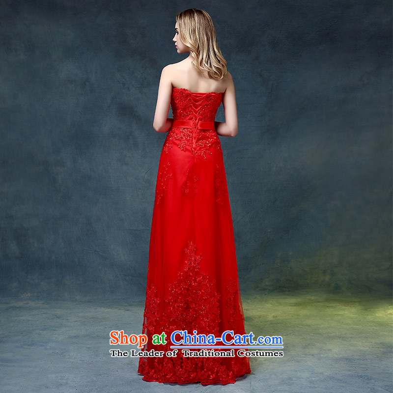 Wedding dresses 2015 new stylish anointed chest red tail crowsfoot bows Service Bridal evening dress in accordance with the marriage banquet red, L, Lin Sha , , , shopping on the Internet