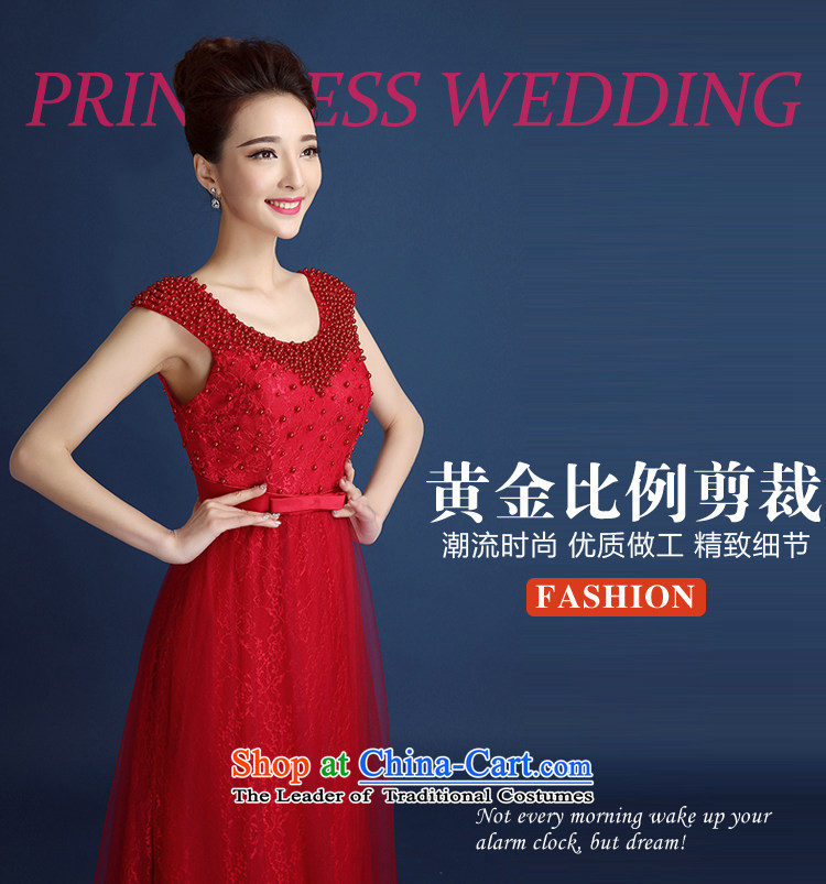 2015 new red lace a shoulder long bride toasting champagne dress service package shoulder Sau Chu Korean style spring and summer, Sau San deep red XL Photo, prices, brand platters! The elections are supplied in the national character of distribution, so action, buy now enjoy more preferential! As soon as possible.