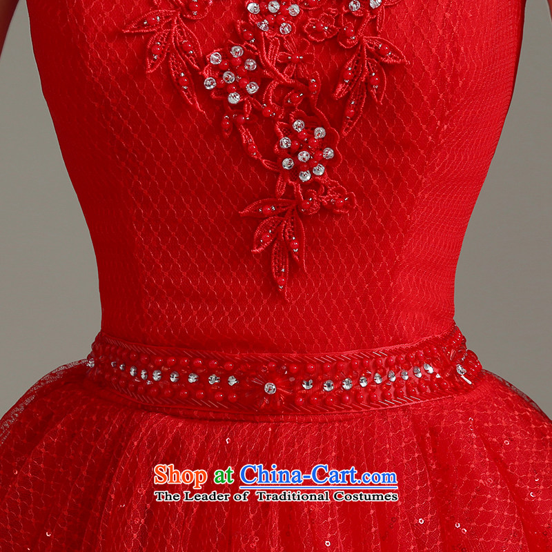 The 2015 summer HIV newlyweds wedding dresses marriages Korean flower Tulle lace shoulder straps to drink thin A15BL03 Sau San video XL (red), feet 2.2 waist HIV Miele shopping on the Internet has been pressed.
