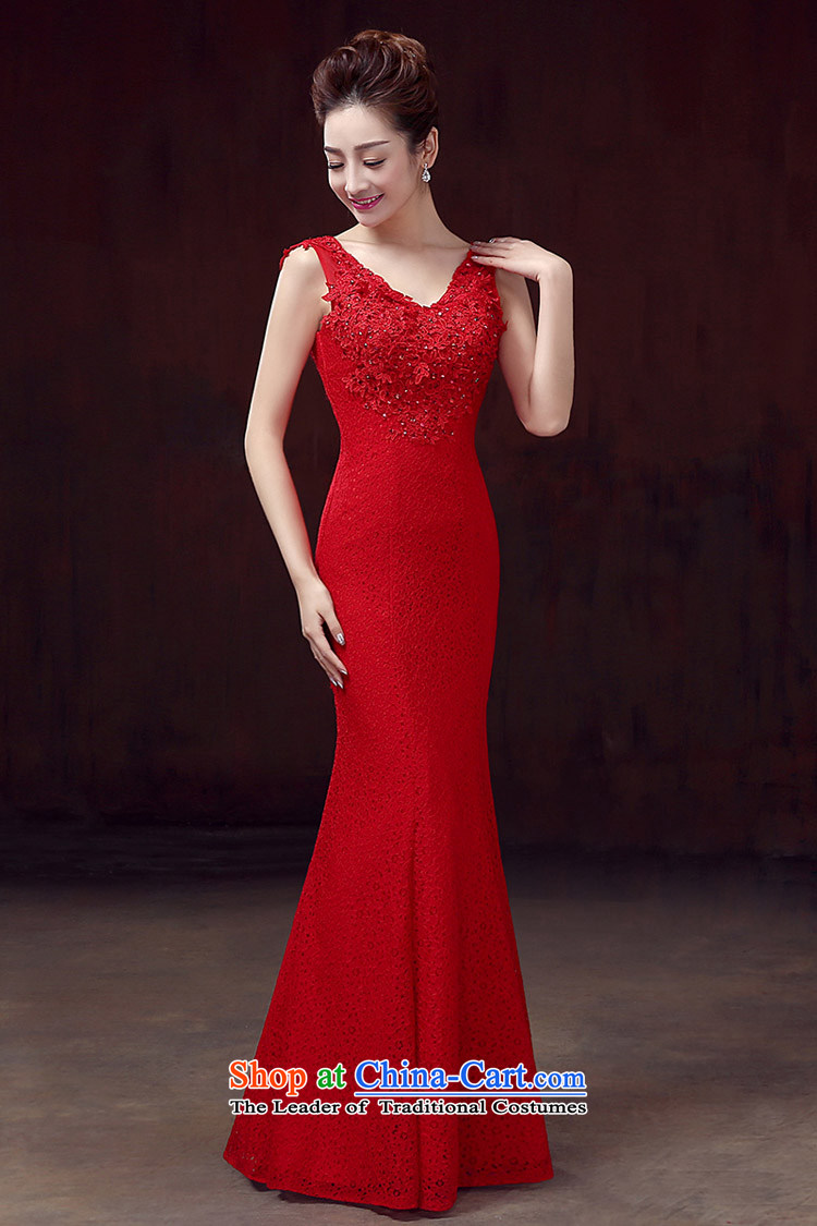The knot True Love 2015 new bridesmaid to dress a shoulder crowsfoot dress field long marriages bows to Sau San Female Red XL Photo wedding, prices, brand platters! The elections are supplied in the national character of distribution, so action, buy now enjoy more preferential! As soon as possible.