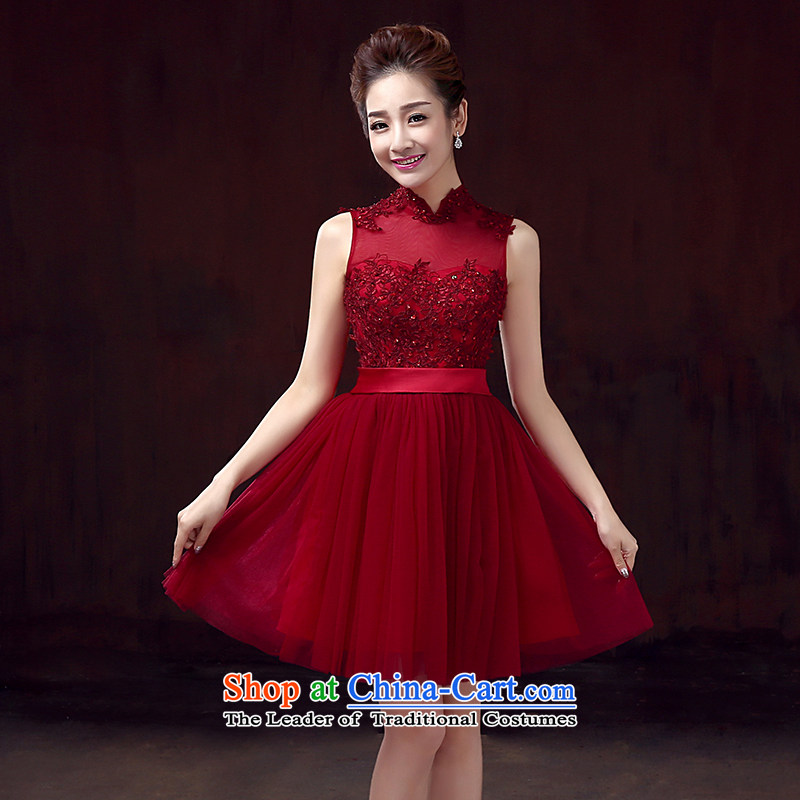 The knot True Love 2015 new lace wedding dresses, small short skirt evening dress performances bride services bridesmaid dresses drink wine red S Chengjia True Love , , , shopping on the Internet