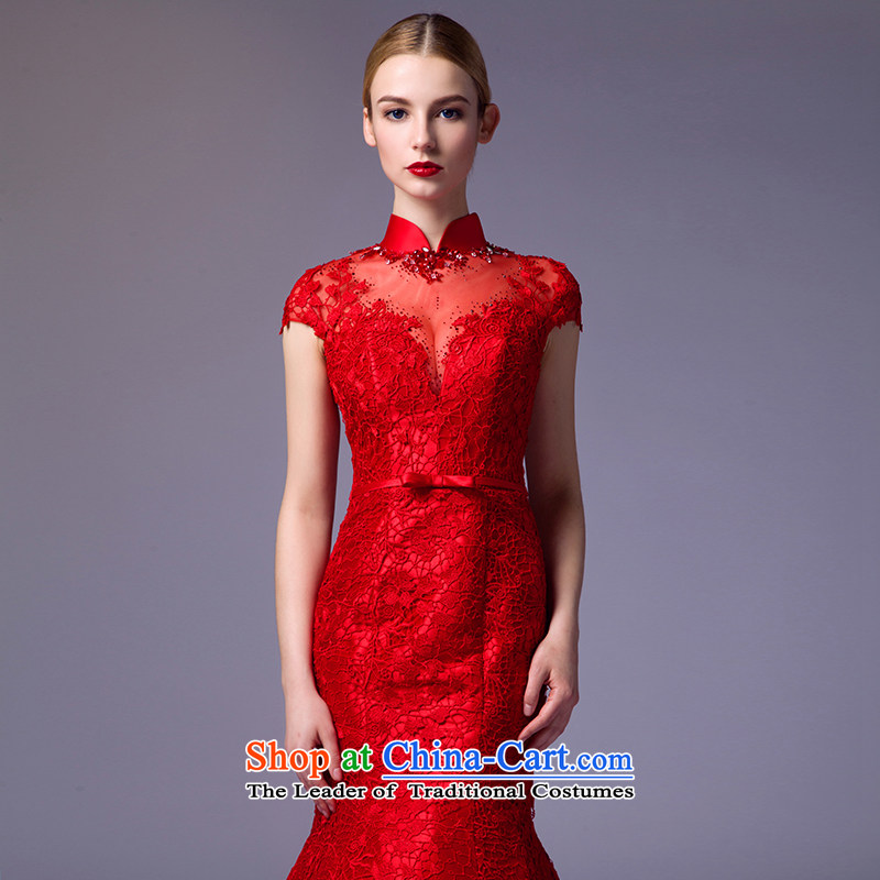 There is a new 2015 Huaxi aristocratic dress marriages bows service banquet dinner dress will preside over a crowsfoot Red 4 code, HOC , , , shopping on the Internet