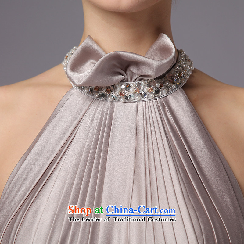 The Night is by no means new 2015 Hyang Ok aristocratic dress banquet evening dresses moderator hang will also sleeveless tail silver gray 2 code, HOC , , , shopping on the Internet