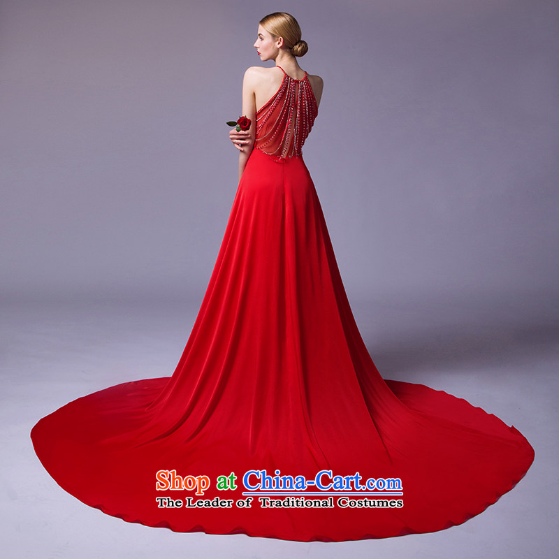 There is a dark-aristocratic dress banquet evening dresses moderator hang will also tail Top Loin of Chinese red 10 yards, HOC , , , shopping on the Internet