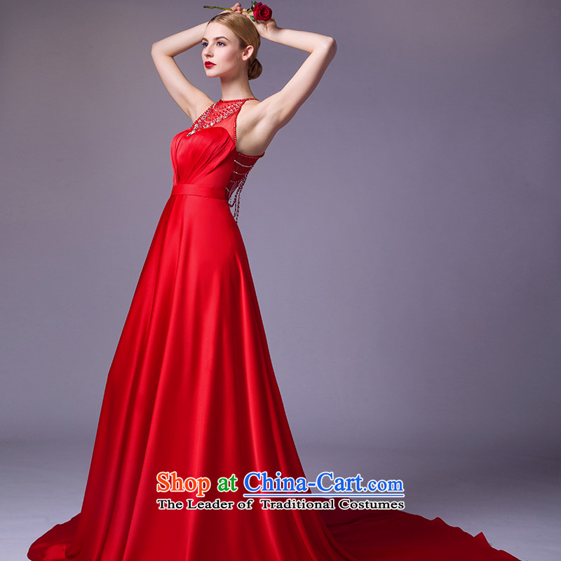 There is a dark-aristocratic dress banquet evening dresses moderator hang will also tail Top Loin of Chinese red 10 yards, HOC , , , shopping on the Internet