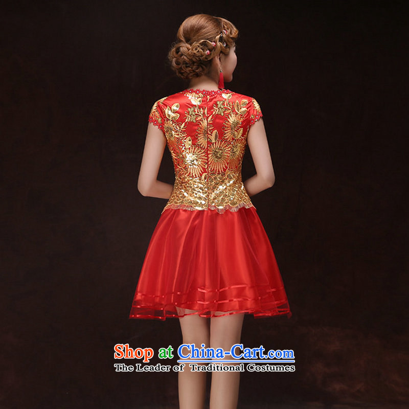 Optimize video  2015 package shoulder red bride bon bon skirt the liquor service, shoulders bridesmaid marriage moderator ycf003 dress, L, Optimize Hong shopping on the Internet has been pressed.