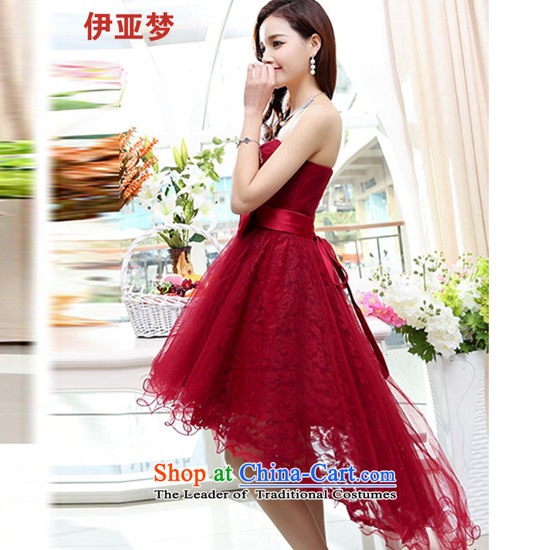 The 2015 Spring/Summer load dream new women's sexual feelings are decorated in a bow tie lace anointed chest dresses small Female dress wine red S dream of Bahia , , , shopping on the Internet