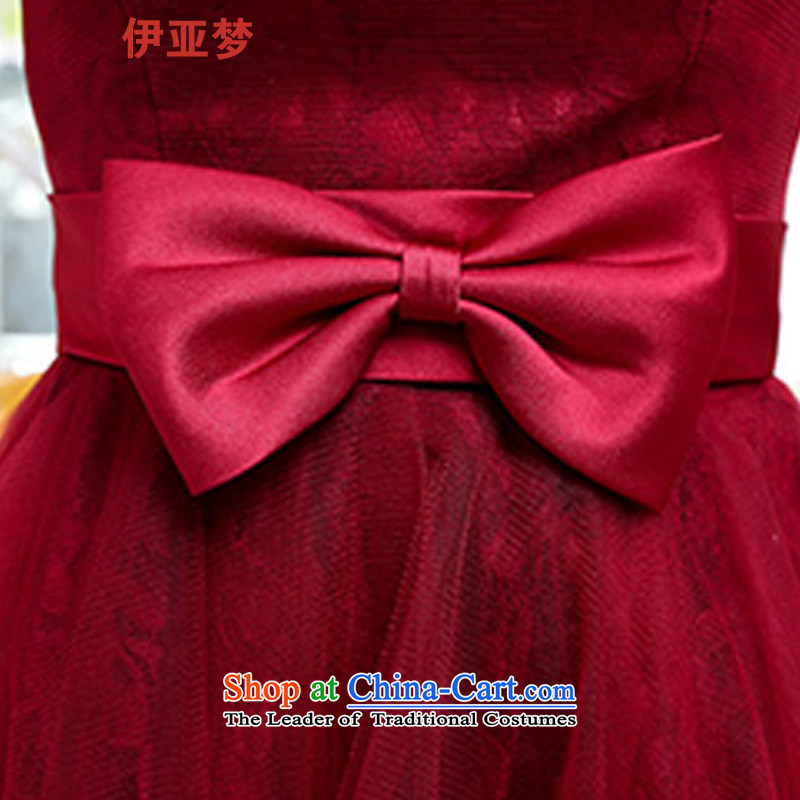 The 2015 Spring/Summer load dream new women's sexual feelings are decorated in a bow tie lace anointed chest dresses small Female dress wine red S dream of Bahia , , , shopping on the Internet