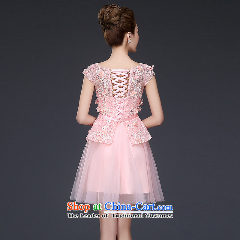 Beverly Ting bridesmaid bride bows services serving the spring of the new 2015 wedding dress short of the betrothal word summer evening dress female banquet shoulder Pink Pink , L, Beverly (tingbeier ting) , , , shopping on the Internet