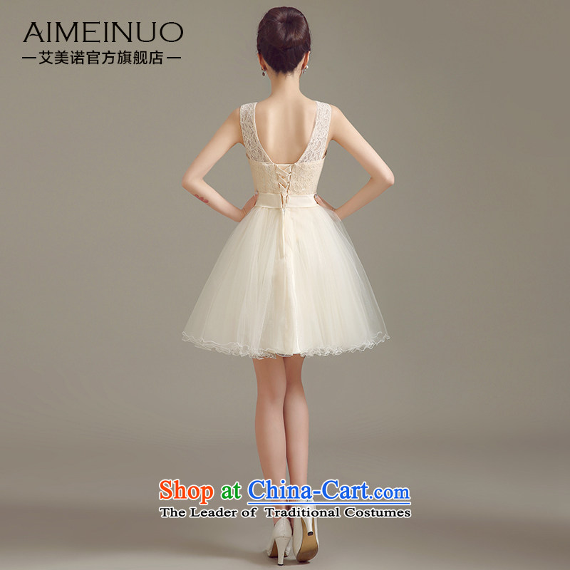 The 2015 summer HIV new bride evening dresses Marriage won version V-Neck shoulders lace bows services manually flowers bow tie A15BL02 Sau San White M ( 2.0 feet ) of waist miele shopping on the Internet has been pressed.