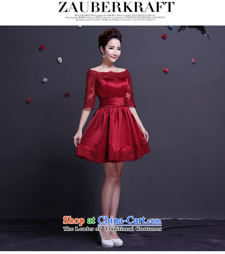The dumping of the wedding dress bows Service Bridal 2015 Spring red short of a marriage dress field in the shoulder of short-sleeved gown pocket dress thin wine video Sau San Red XS picture, prices, brand platters! The elections are supplied in the national character of distribution, so action, buy now enjoy more preferential! As soon as possible.