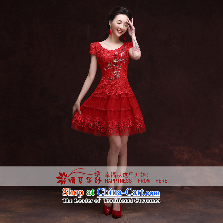 Qing Hua yarn evening dresses 2015 new short, Wedding Dress autumn and winter bride bows bridesmaid services women serving red banquet red XXL picture, prices, brand platters! The elections are supplied in the national character of distribution, so action, buy now enjoy more preferential! As soon as possible.