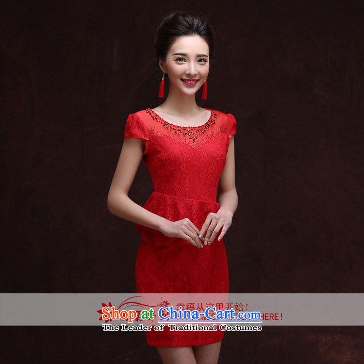 Qing Hua yarn bows services 2015 Spring New Red short skirt Fashion, improved cheongsam dress marriages banquet Mr Ronald L pictures, Female Red price, brand platters! The elections are supplied in the national character of distribution, so action, buy now enjoy more preferential! As soon as possible.
