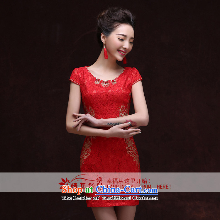 Qing Hua 2015 Spring/Summer set of Pearl River Delta Red Dress girl marries a drink served the betrothal bridesmaid dress temperament back to door service 