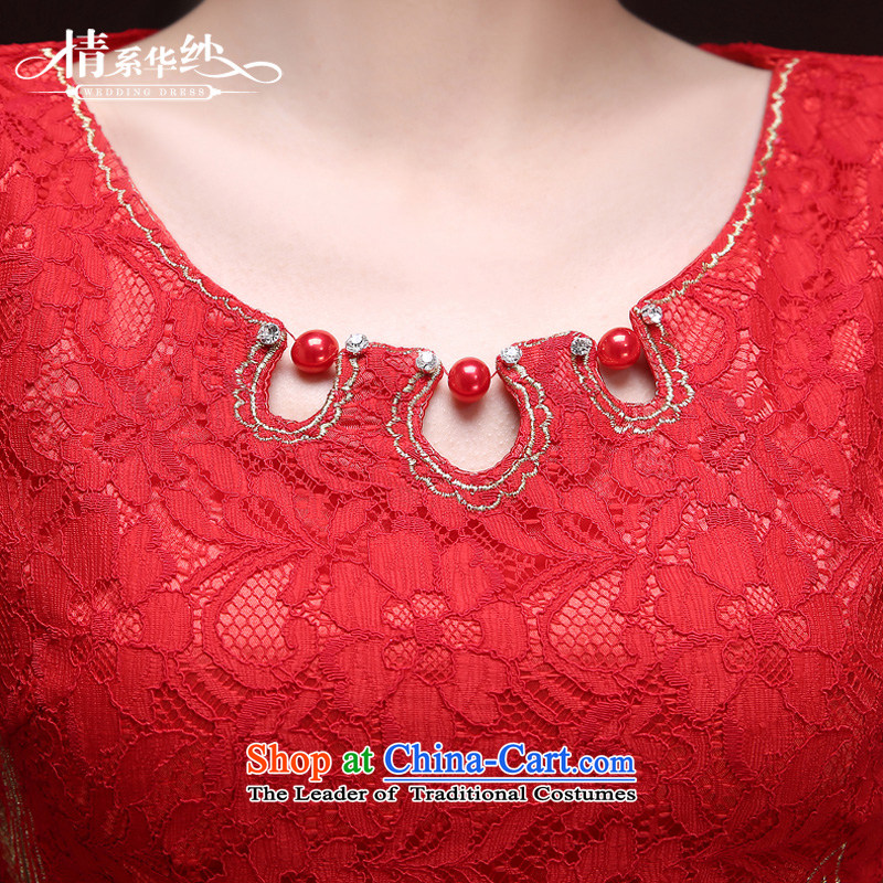 Qing Hua 2015 Spring/Summer set of Pearl River Delta Red Dress girl marries a drink served the betrothal bridesmaid dress temperament back to door service     red , the feelings of Chinese yarn , , , shopping on the Internet