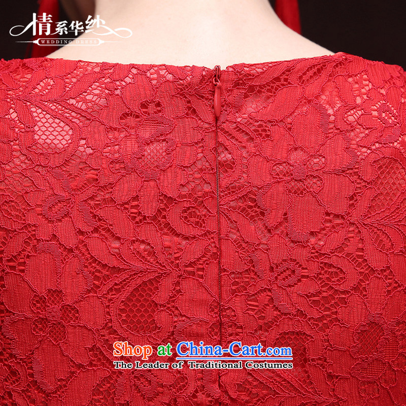 Qing Hua 2015 Spring/Summer set of Pearl River Delta Red Dress girl marries a drink served the betrothal bridesmaid dress temperament back to door service     red , the feelings of Chinese yarn , , , shopping on the Internet