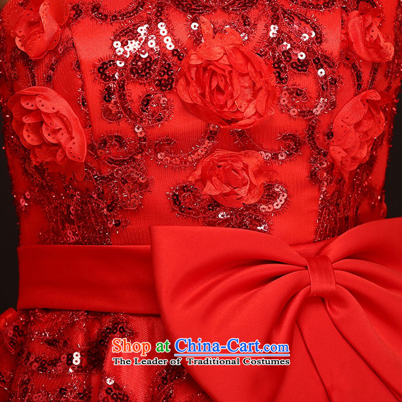 Love So short-pang, red bride bows services 2015 Spring/Summer new marriage cheongsam wedding dress short skirt female bridesmaid service S love so Peng (AIRANPENG) , , , shopping on the Internet