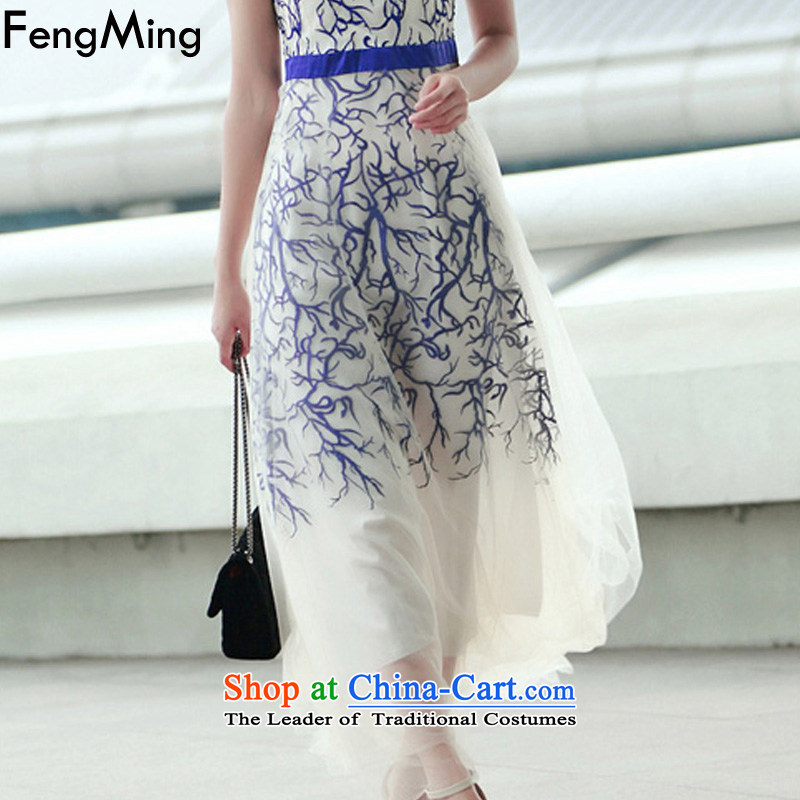 Hsbc Holdings plc European station-soo Ming, dresses heavy industry embroidery large web dress bridesmaid dress skirt 2015 new blue S, HSBC Holdings plc (fengming ming) has been pressed shopping on the Internet