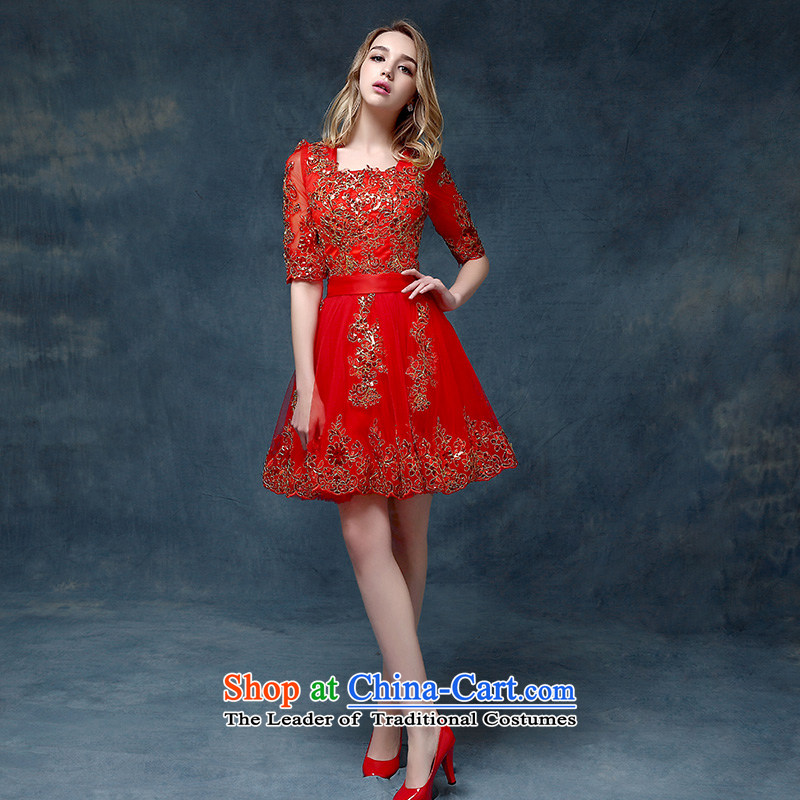 According to Lin Sha Wedding Dress Summer 2015 new marriage bows evening dresses long bright red banquet stage performances to the spring and summer Female dress according to Lin Sha Red XL, , , , shopping on the Internet
