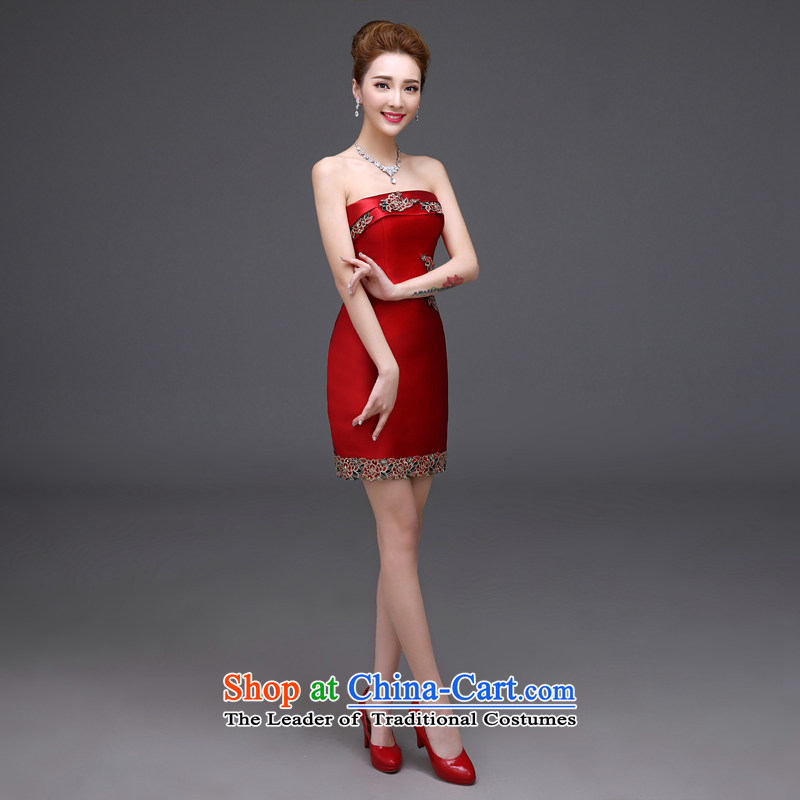 However Service Bridal Fashion 2015 new summer red, wipe the chest length of marriage betrothal marriage high-end dinner banquet dress pleasant bride anointed chest short, Red M pleasant bride shopping on the Internet has been pressed.