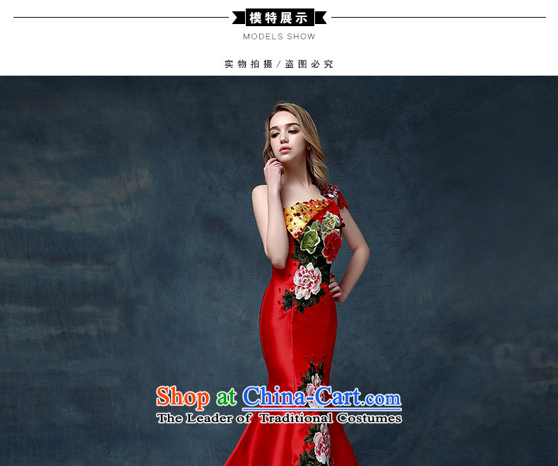 According to Lin Sa 2015 Spring/Summer new shoulder embroidery marriages evening dresses China wind crowsfoot bows services under the auspices of dress red S picture, prices, brand platters! The elections are supplied in the national character of distribution, so action, buy now enjoy more preferential! As soon as possible.