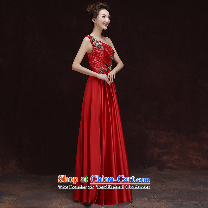 Rain Coat bride bows services is the spring and summer 2015 annual meeting of the persons chairing the new purple dress female long single shoulder flowers Sau San dinner will LF219 large red tailored, rain-sang Yi shopping on the Internet has been pressed.