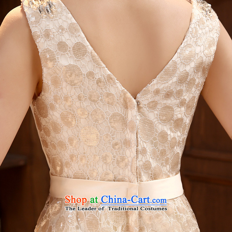 Rain-sang yi bride wedding dress wedding dinner drink long service will be hotel elegance dress dresses shoulders staple spring and summer, Pearl LF220 champagne color XXL, rain-sang Yi shopping on the Internet has been pressed.