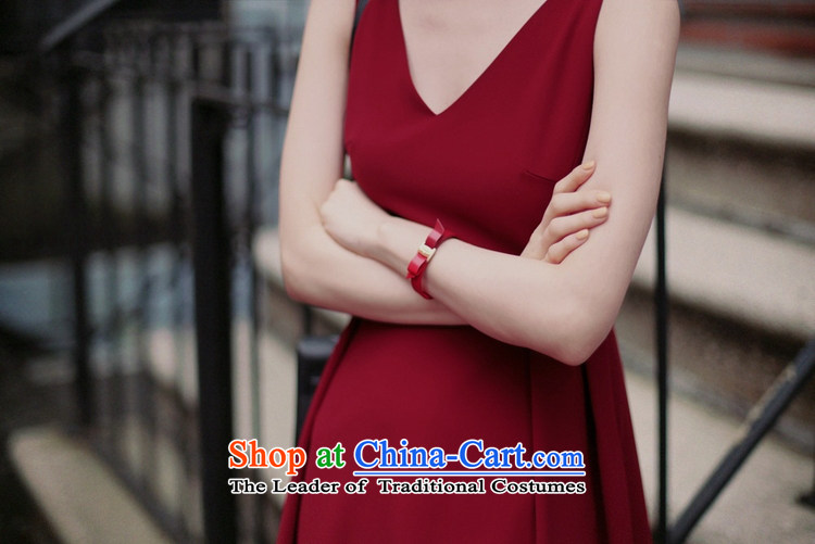 Yun-ying sa 2015 Summer new strap and sexy back deep V-Neck Bow Tie dress dresses nightclubs replacing gift pack L9112 dark red L picture, prices, brand platters! The elections are supplied in the national character of distribution, so action, buy now enjoy more preferential! As soon as possible.