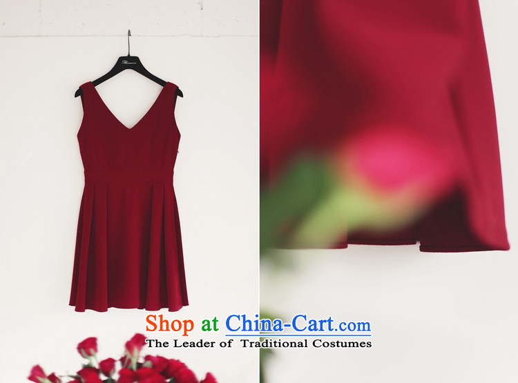 Yun-ying sa 2015 Summer new strap and sexy back deep V-Neck Bow Tie dress dresses nightclubs replacing gift pack L9112 dark red L picture, prices, brand platters! The elections are supplied in the national character of distribution, so action, buy now enjoy more preferential! As soon as possible.