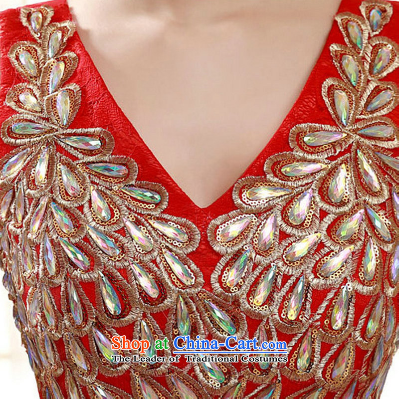 The spring and summer of 2015, Dr Philip optimize new red shoulders lace marriages of dress wine short worship services XL, Optimize Hong.... ycf006 shopping on the Internet