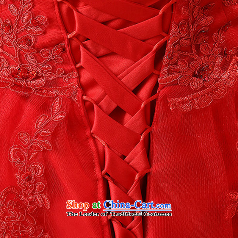 Optimize the new 2015 Hong-red bride bows services lace tie long thin stylish small video Sau San ycf008 M optimize Hong-dress shopping on the Internet has been pressed.