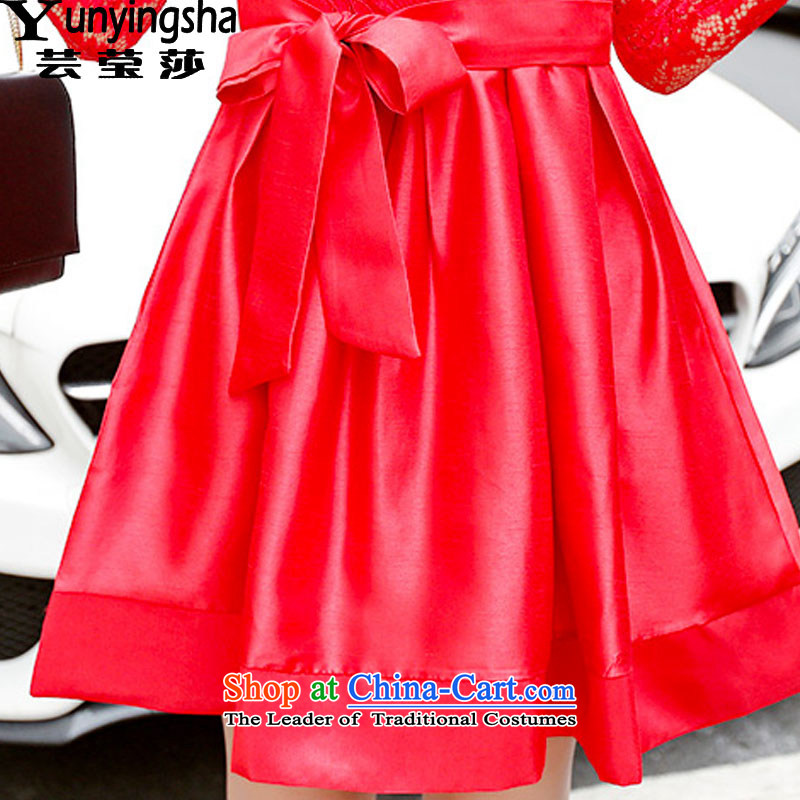 Yun-ying sa 2015 autumn and winter new red dress dresses bridesmaid services services forming the bows dresses 9724 red , L, Hsu Ying sa shopping on the Internet has been pressed.