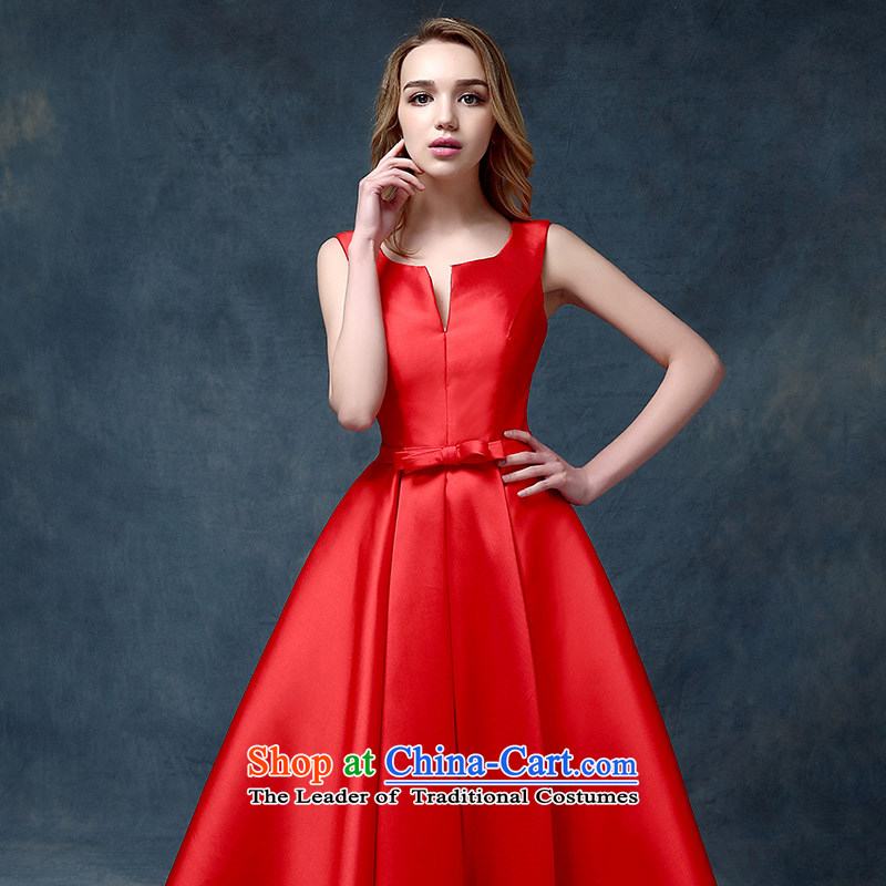 According to Lin Sha 2015 new wedding dresses bows long word to your shoulders to marriages evening dresses red , L, in accordance with the bride Lin Sha , , , shopping on the Internet