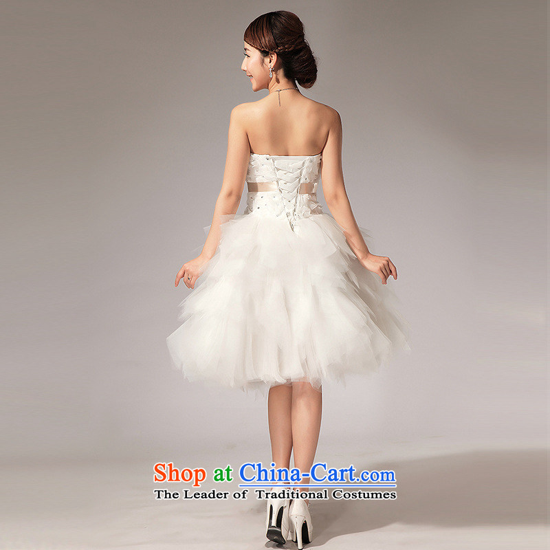 Optimize the new 2015 Hong-wiping the Chest Flower knee bridesmaid small dresses Sau San short skirts ycf019 XL, Optimize Hong shopping on the Internet has been pressed.