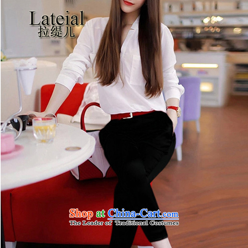 Pull economy-summer 2015 new western spring women white shirt + castor trouser press kit two of the aristocratic noble red , L-down economy (lateial) , , , shopping on the Internet