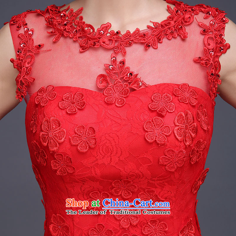 Beverly Ting bride bows to the spring 2015 the new bride winter Wedding Dress Short of red lace shoulders evening dresses Female dress dresses sleeveless red S, Beverly (tingbeier ting) , , , shopping on the Internet