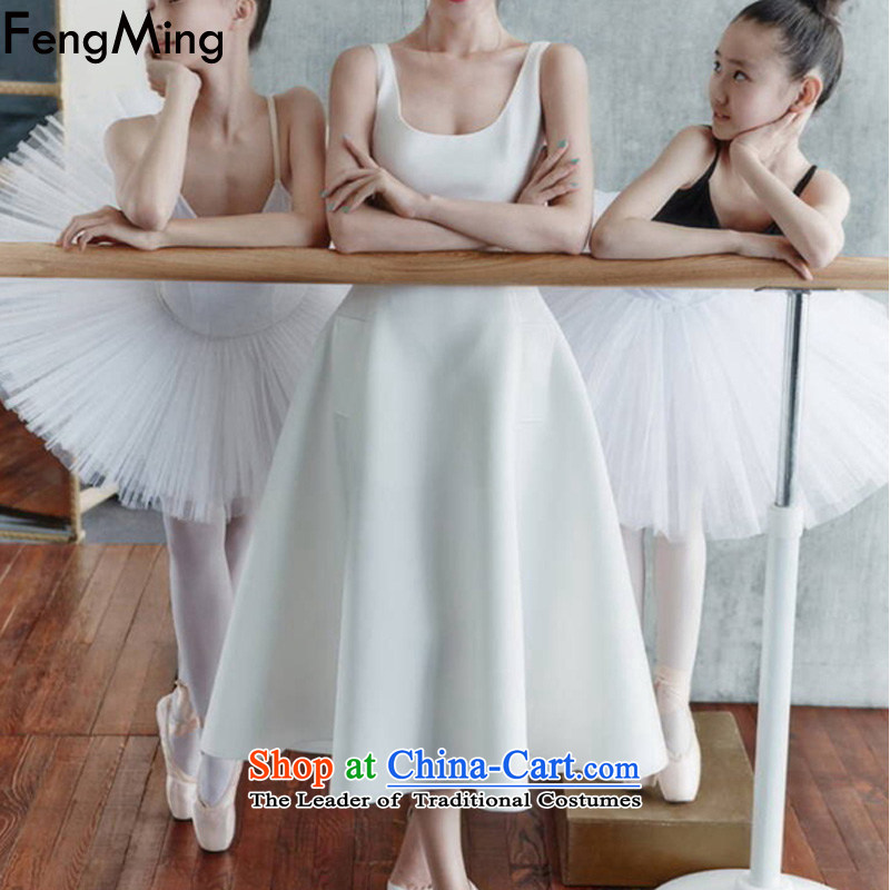 Hsbc Holdings plc European and American big temperament Martin stars with the singlet dress female minimalist A Skirt 2015 Autumn New, ivory/ M, Fung Ming (Lap fengming shopping on the Internet has been pressed.)