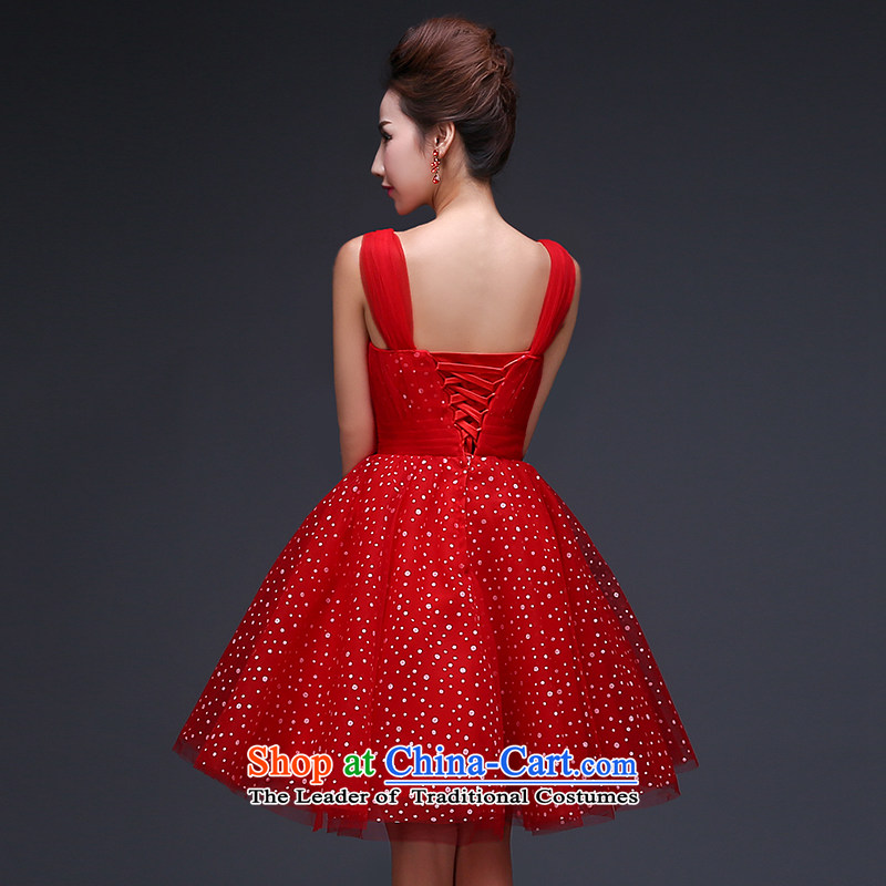 Beverly Ting bridesmaid dress new spring 2015 marriages evening dresses stylish shoulders Sau San bows services red summer short of Female dress dresses RED M, Beverly (tingbeier ting) , , , shopping on the Internet