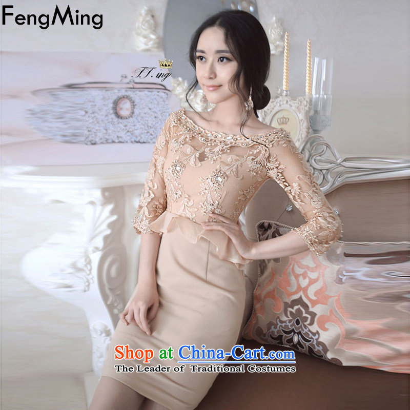 Hsbc Holdings plc Ming Moonlight Serenade Of the same name Yuan temperament nets heavy industry diamond billowy flounces dress skirt female dresses autumn 2015 new picture color M Fung Ming (fengming) , , , shopping on the Internet