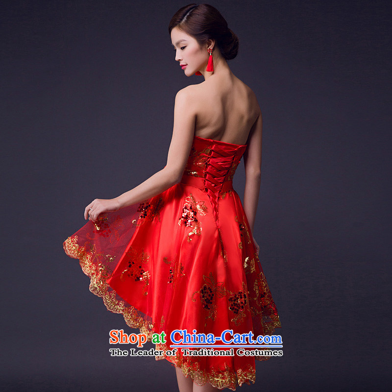 The bride services shortage of bows spring and summer, Red Dress evening before the shoulder of a field length after wiping the chest more cuff option to erase chest long XL, Ho full Chamber , , , shopping on the Internet
