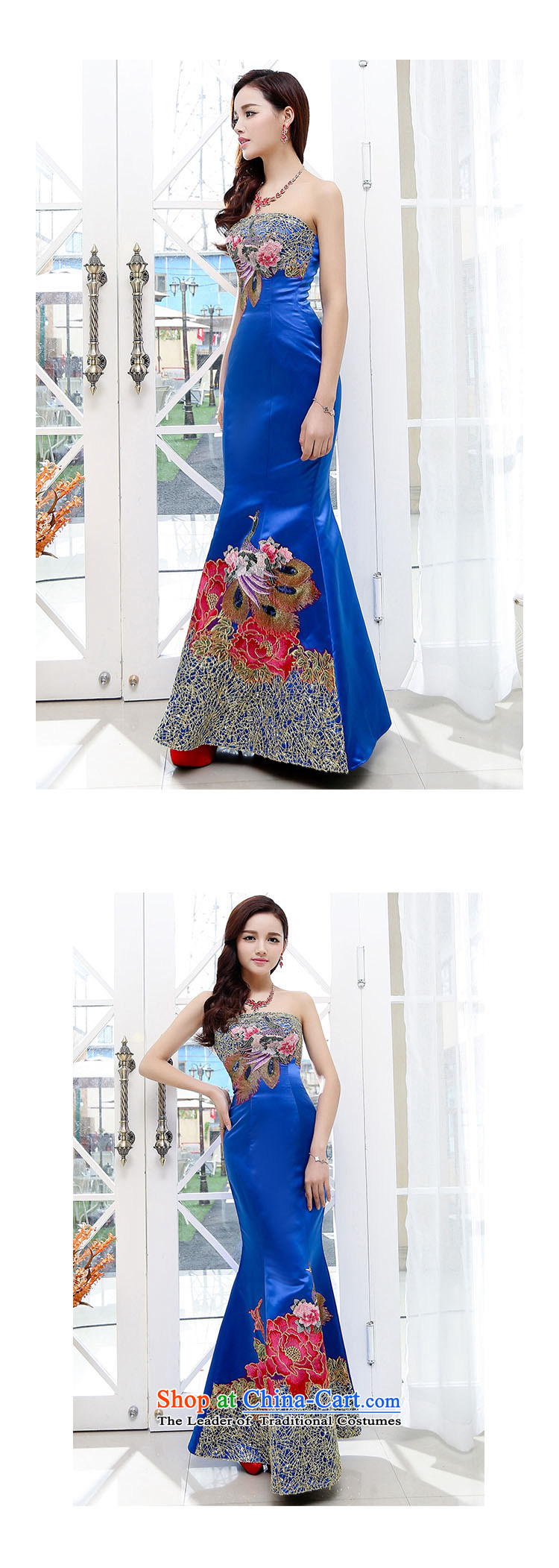 The 2015 summer dream new women's Retro classic Embroidery Stamp out of Sau San chest long crowsfoot wedding dresses marriage with blue S picture, prices, brand platters! The elections are supplied in the national character of distribution, so action, buy now enjoy more preferential! As soon as possible.