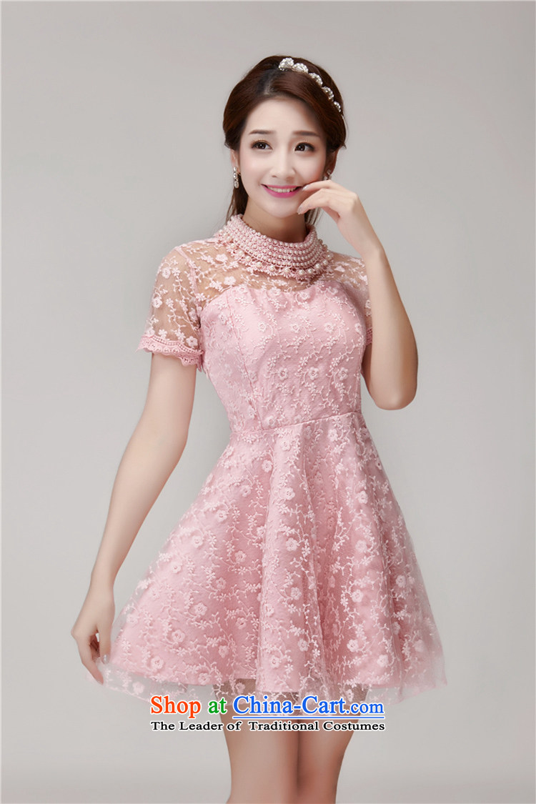 Kuzui red 2015 Summer Korean new small-wind lace Pearl Nail Beauty embroidery short-sleeved chiffon skirt dress dresses female white pink L photo summer, prices, brand platters! The elections are supplied in the national character of distribution, so action, buy now enjoy more preferential! As soon as possible.