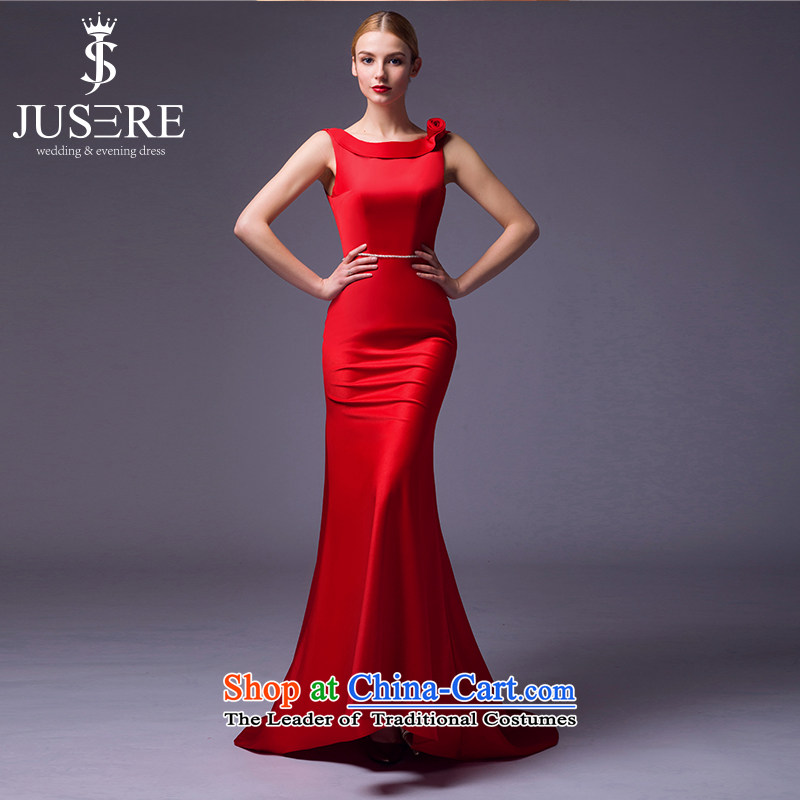 There is a red of2015 New wedding dress shoulders crowsfoot aristocratic dress marriages bows ServiceCode Red 8