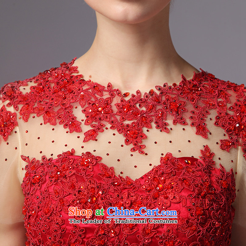 There is located at Che Wedding Dress Short of 2015 new dresses transparent lace marriages bows service code, Red 10 Set , , , shopping on the Internet