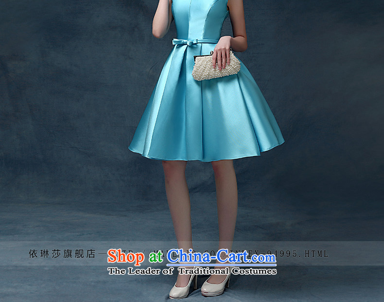 According to Lin Sha evening dresses 2015 new Korean short spring and summer, bows marriages stylish moderator dress dresses blue S picture, prices, brand platters! The elections are supplied in the national character of distribution, so action, buy now enjoy more preferential! As soon as possible.